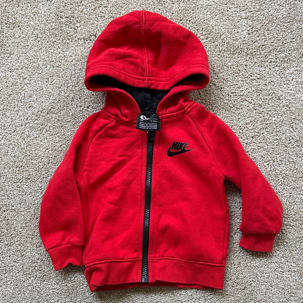 Nike Kids Bright Red Zip-Up Hoodie